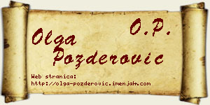 Olga Pozderović vizit kartica